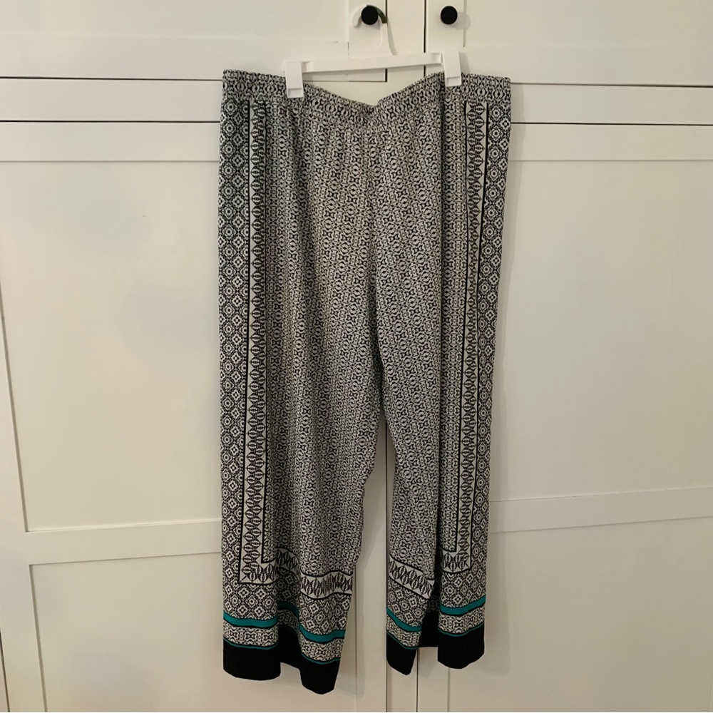 Liz Claiborne Black/White Print Pants Size 2X